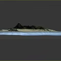 3D Terrain Model Displaying Mountains Ocean Islands And Green Vegetation