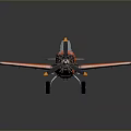 Red Vintage Model Airplane With Propeller Tail Letter P And N234M Registration On Dark Background