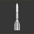 White Space Rocket With Blue Stripes And Booster Stages For Space Exploration