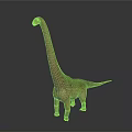 Realistic Sauropod Dinosaur 3D Model With Long Neck Standing On Gray Background