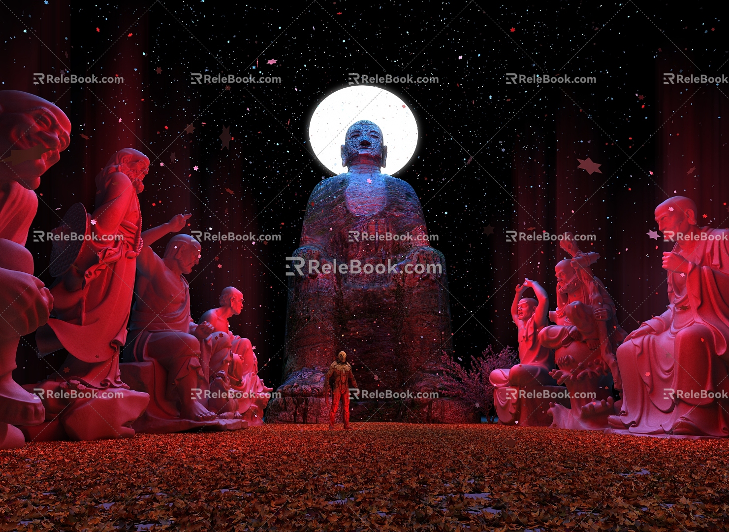 Buddha Buddha Cave Eight Immortals Big Buddha Art Creation Hainan Zen 3d model