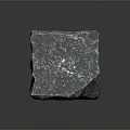 Rough Gray Natural Stone Block With Textured Surface On Dark Background And Reflection 3d model