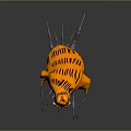 Cartoon Style Game And Movie Character With Orange Red Body And Large Claws