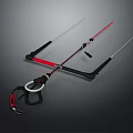Red And Black Ski Poles Premium Sports Equipment Featuring Lightweight Design And Ergonomic Handles