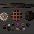 Delicious Assorted Bakery Foods Including Decorated Cake Baguette Lattice Pie Colorful Donuts Cupcakes And Chocolate