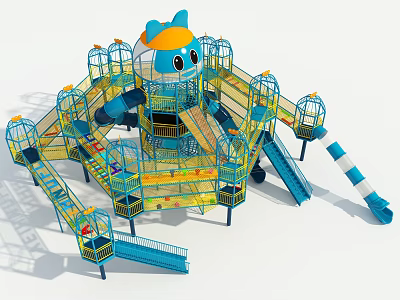 Jungle Crossing Jungle Demon Net Air Expansion Slide Combination No Power 3d model