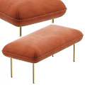 Modern Upholstered Sofa Bench With Slender Metal Legs Multiple Color Options For Home Interior Decor