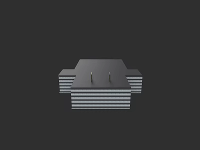 Modern Sofa and Coffee Table Set with Layered Design and Geometric Structure 3d model