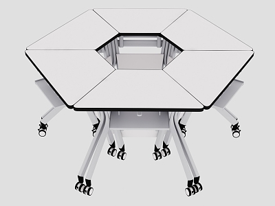 Student Table and Chair Splicing Table Combination Table and Chair Hexagonal Table Round Table 3d model