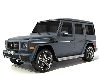 Mercedes G Class Dark Blue SUV With Boxy Design And Large Alloy Wheels 3d model