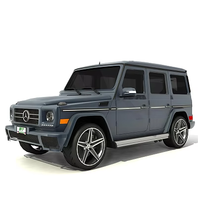 Mercedes G Class Dark Blue SUV With Boxy Design And Large Alloy Wheels 3d model