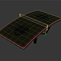Foldable Ping Pong Table With Pink Edge Gray Surface And Net Design