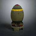 Military Green Bomb With Yellow Stripe Red Top And Base Stand Structure