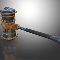 Heavy Duty Decorative Hammer with Blue Gold Accents and Black Handle