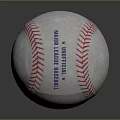 Classic White Baseball With Red Stitching And Blue Brand Text