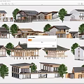 Traditional Ancient Architecture With Various Styles And Wooden Structures Surrounded By Green Trees