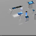 Modern Interactive Public Facilities With Digital Display Screens And Various Designs