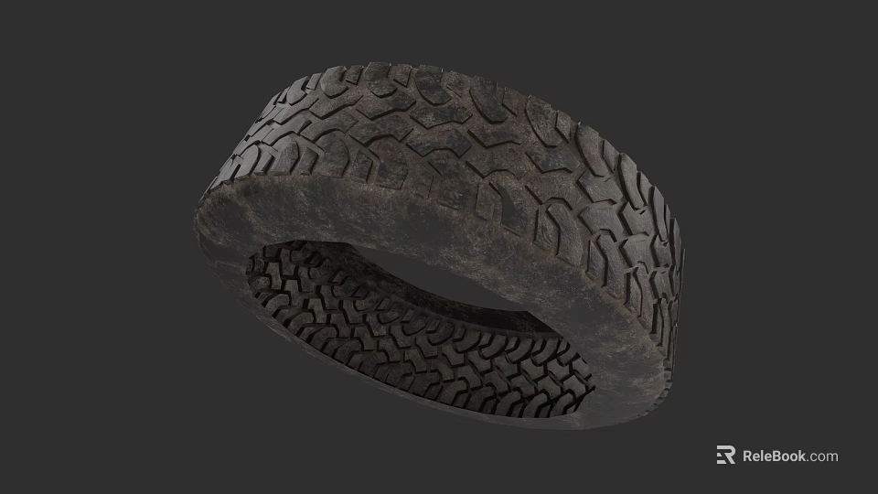 Car Tire With Deep Tread Pattern And Durable Rubber For Off Road Use 3d model