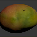 Fresh Ripe Mango With Vibrant Green Yellow And Red Colors On Dark Background