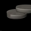 Stylish Gray Circular Coffee Table With Stacked Design And Textured Surface 3d model