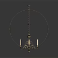 Two Vintage Metal Chandeliers With Candle Shaped Arms And Hanging Chains