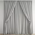 Beige Curtains Layered With White Sheer Curtain Soft Draped Design For Natural Light