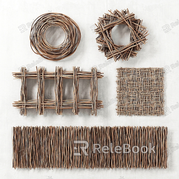 Natural Wind Wooden Fence Fence Partition Fence Wall Decoration model