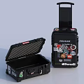 Pelican Benelli Hard Storage Case With Handle Wheels Lockable Latches Open Closed Design