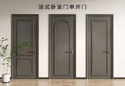 Single door wooden door bedroom door swing door room door 3d model