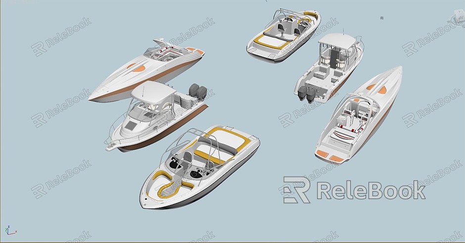 Speedboat Lifeboat Sightseeing Boat Speedboat Lifeboat Speedboat Yacht Rowing Boat Tourist Boat model