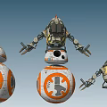 Smart Machines With Spherical Bodies Mechanical Arms And Flying Unit