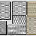 Different Metal Fencing Mesh Patterns In Black Silver And Gold Colors