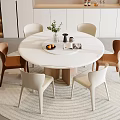 Modern Dining Table and Chair Combination Fruit Green Planting Round Table 3d model