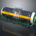 Train Oil Tank Wagon With Black Body Yellow Green Stripes And Number 160 0285