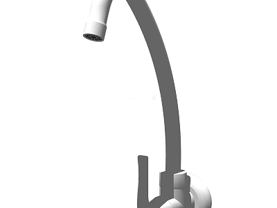 Modern Kitchen Faucet with Curved Spout Single Handle and Sleek Design 3d model
