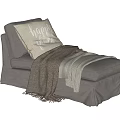Cozy Gray Fabric Massage Bed With Soft Throw Blanket And Comfortable Pillow 3d model