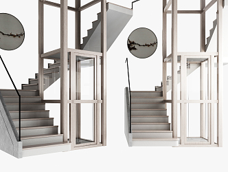 New Chinese Stair Elevator 3d model