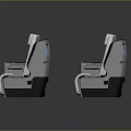 Ergonomic Airplane Interior Seats Design With White Cushions And Light Gray Armrests