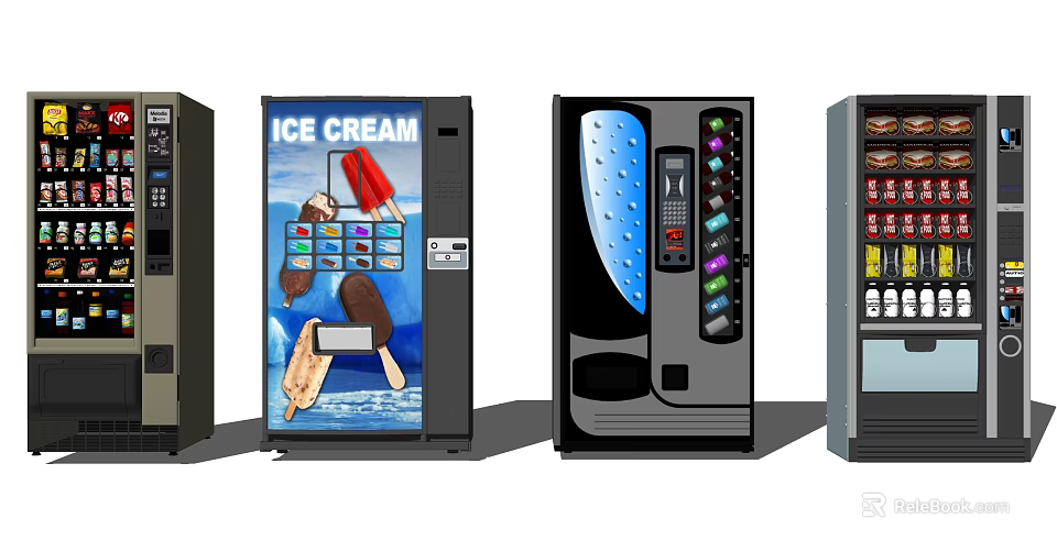 Commercial Vending Machines For Ice Cream Beverage And Snack Retail Use 3d model 