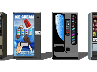 Commercial Vending Machines For Ice Cream Beverage And Snack Retail Use 3d model