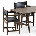 Middle style dining table and chair combination 3d model