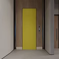 Modern Elevator Hallway Interior With Wooden Wall Gray Wall Panel Wall Light And Green Plant