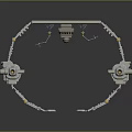 Cartoon Style Mechanical Scene With Building Block Tracks And Sci Fi Frame Structure