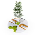 Modern Tree Pool Landscape Tree Pool Seat 3d model