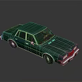 Green Classic Sedan With Sleek Body Chrome Accents And Black Wheels