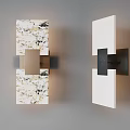Modern Wall Sconces With Marble Pattern And White Panel Design Details 3d model