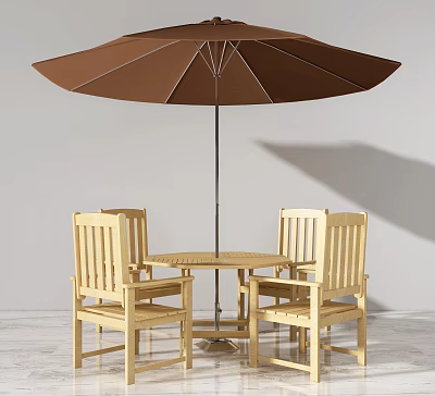 Modern Outdoor Table and Chair Outdoor Leisure Table and Chair Sunshade 3d model