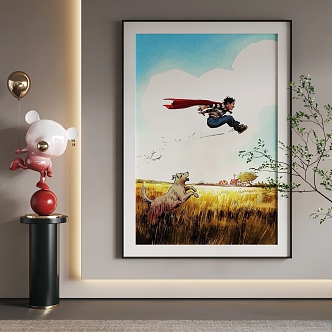 Cartoon Hanging Paintings Cartoon Hanging Paintings Children Hanging Paintings 3d model