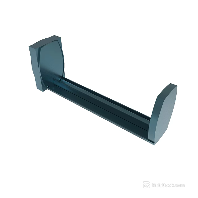 Modern Metal Bathroom Tissue Holder With Curved Design And Durable Construction 3d model 