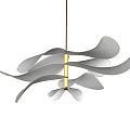 Modern White Chandelier with Unique Leaf Shaped Design in Minimalist Setting 3d model